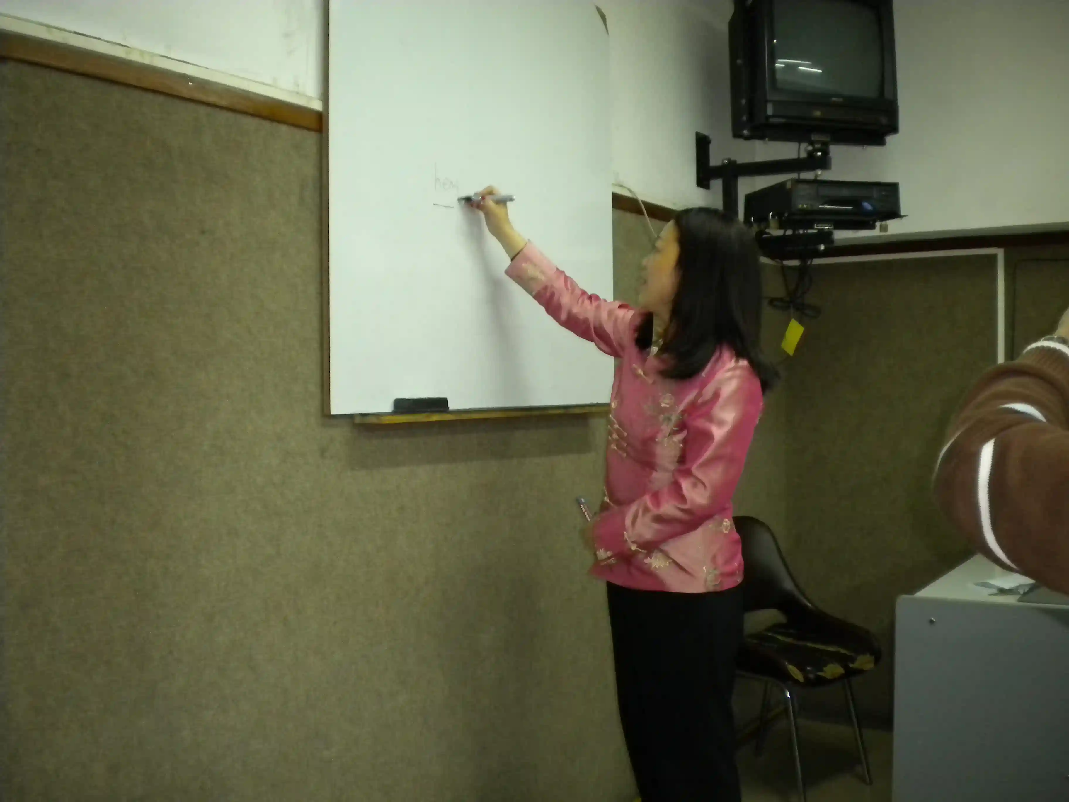 Maca dando clases